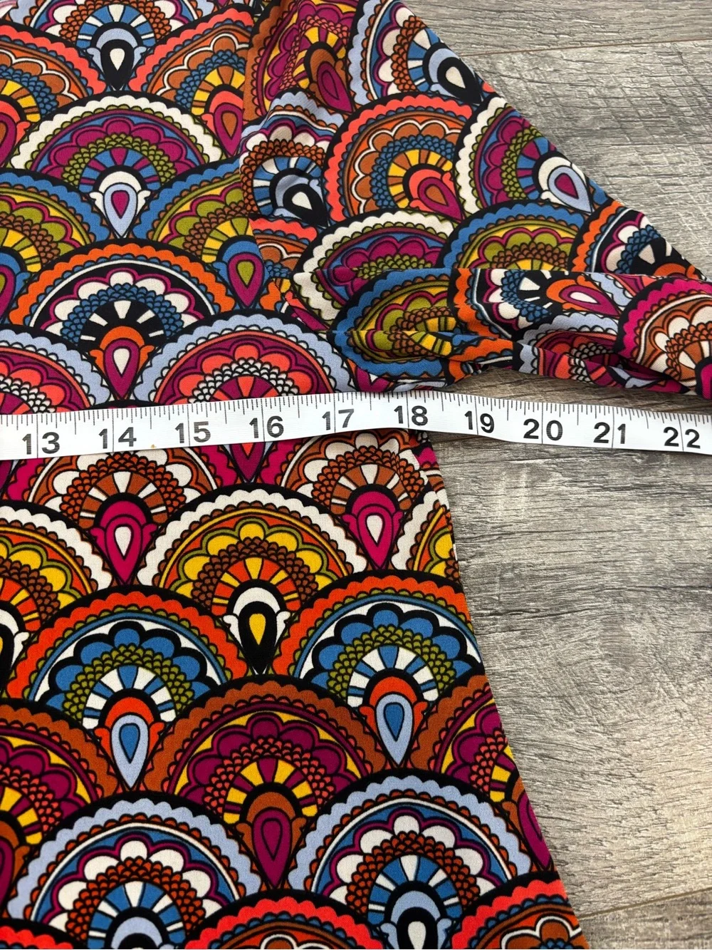 MSK Multicolor Scallop-Print Dress with Gold Ring Detail
